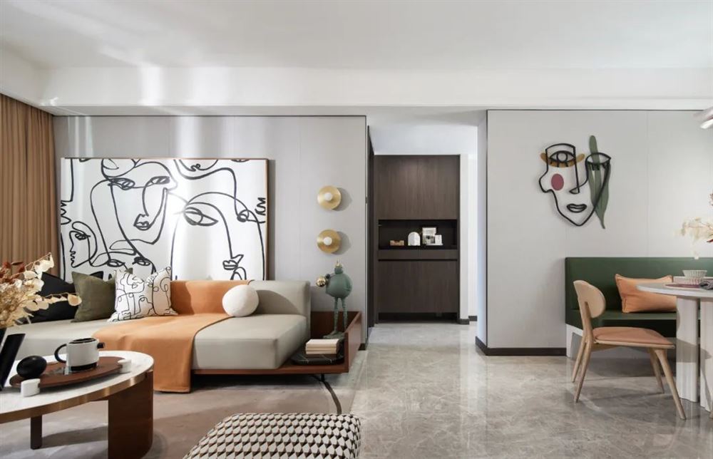 茂名室内装修盛世盘龙102平米-现代轻奢风格室内设计家装案例